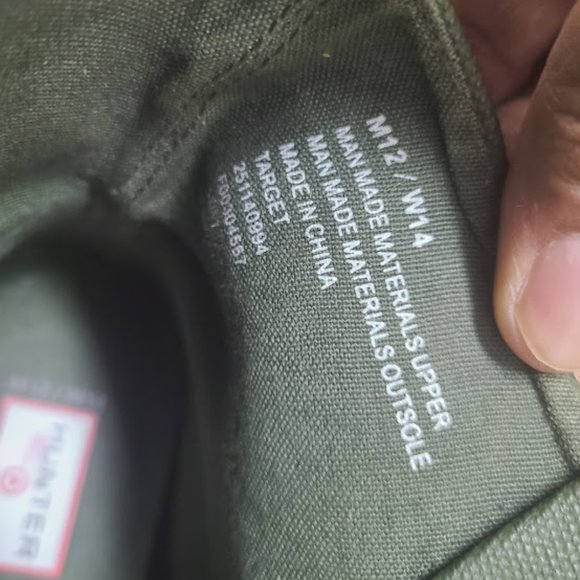 HUNTER GREEN CANVAS & BLACK LEATHER TOE MEN'S RAIN BOOTS/SIZE 12/EXCELLENT COND. - Picture 11 of 11